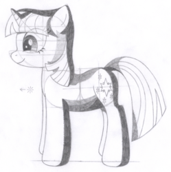 Size: 1347x1350 | Tagged: safe, artist:aafh, twilight sparkle, pony, unicorn, g4, female, monochrome, solo, traditional art