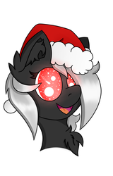 Size: 500x780 | Tagged: safe, artist:luriel maelstrom, oc, oc only, oc:luriel maelstrom, chest fluff, christmas, glowing eyes, hat, holiday, simple background, white background