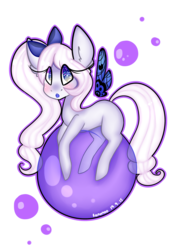 Size: 2000x2891 | Tagged: safe, artist:bunxl, oc, oc only, earth pony, pony, bubble, butterfly wings, high res, solo