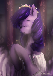 Size: 2480x3508 | Tagged: safe, artist:aidelank, oc, oc only, earth pony, pony, clothes, dress, ear piercing, earring, female, headband, high res, jewelry, mare, piercing, solo