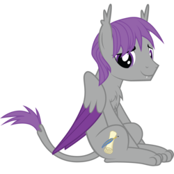 Size: 1200x1200 | Tagged: safe, artist:mrumbrellacorps, oc, oc only, oc:corpsly, sphinx, 2018 community collab, derpibooru community collaboration, chest fluff, cutie mark, fangs, leonine tail, male, paws, purple eyes, simple background, sitting, smiling, solo, sphinx oc, transparent background, vector