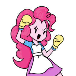 Size: 1600x1601 | Tagged: safe, artist:raptorfarts, pinkie pie, equestria girls, g4, boxing, boxing gloves, female, simple background, solo, sports, transparent background