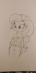 Size: 4160x2080 | Tagged: safe, artist:tjpones, rarity, equestria girls, g4, angels with dirty faces, angels with even filthier souls, angels with filthy souls, christmas, clothes, female, grayscale, holiday, home alone, home alone 2: lost in new york, lineart, monochrome, off shoulder, solo, traditional art