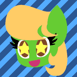 Size: 586x580 | Tagged: safe, artist:enzomersimpsons, oc, oc only, oc:melon seed, pony, animated, smiling, solo, starry eyes, wingding eyes