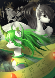 Size: 2480x3508 | Tagged: safe, artist:aidelank, oc, oc only, pegasus, pony, unicorn, cape, clothes, female, high res, mare