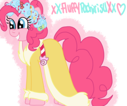 Size: 1024x853 | Tagged: safe, artist:xxfluffypachirisuxx, pinkie pie, spirit of hearth's warming presents, pony, a hearth's warming tail, g4, clothes, female, simple background, solo, transparent background