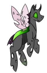 Size: 638x989 | Tagged: safe, artist:pinkiepegasus, oc, oc only, changeling, green changeling, simple background, solo, transparent background
