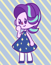 Size: 624x788 | Tagged: safe, artist:typhwosion, starlight glimmer, equestria girls, g4, animal crossing, crossover, cute, female, glimmerbetes, smiling, solo, villager