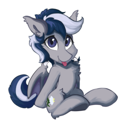 Size: 3000x3000 | Tagged: safe, artist:saxopi, oc, oc only, oc:daturea eventide, bat pony, pony, 2019 community collab, derpibooru community collaboration, :p, bat pony oc, high res, simple background, solo, tongue out, transparent background