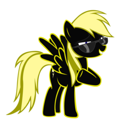 Size: 1280x1280 | Tagged: safe, artist:coolman187, oc, oc only, oc:lightning dash, pegasus, pony, 2018 community collab, derpibooru community collaboration, female, mare, recolor, simple background, smiling, solo, sunglasses, transparent background, wings