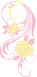 Size: 3000x6206 | Tagged: safe, artist:up1ter, fluttershy, pony, g4, female, flower, lineart, minimalist, modern art, rose, simple background, solo, transparent background, vector