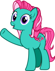 Size: 1815x2337 | Tagged: safe, artist:frownfactory, minty, earth pony, pony, a very minty christmas, g3, g4, .svg available, female, g3 to g4, generation leap, mare, raised hoof, simple background, solo, svg, transparent background, vector