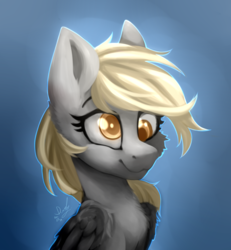 Size: 2074x2247 | Tagged: safe, artist:dustyonyx, derpy hooves, pegasus, pony, g4, bust, colored pupils, female, high res, mare, portrait, smiling, solo