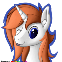 Size: 2500x2500 | Tagged: safe, artist:prismawatercolor, oc, oc only, oc:autumn cloud, alicorn, pony, :p, alicorn oc, blue eyes, cute, high res, looking at you, male, one eye closed, silly, simple background, solo, tongue out, transparent background, wink
