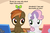 Size: 648x432 | Tagged: safe, artist:jan, edit, button mash, sweetie belle, earth pony, unicorn, don't mine at night, g4, beanie, colt, computer, cropped, duo, duo male and female, female, filly, foal, hat, horn, laptop computer, looking at each other, looking at someone, male, mario kart, propeller hat, smiling, youtube link, youtube source