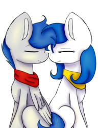 Size: 781x1005 | Tagged: safe, artist:creadorachan, oc, oc only, oc:pedro, oc:rosa, earth pony, pegasus, pony, boop, duo, eyes closed, female, male, mare, mutual booping, noseboop, simple background, sitting, smiling, stallion, transparent background