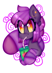 Size: 2500x3500 | Tagged: safe, artist:bunxl, oc, oc only, earth pony, pony, ear piercing, earring, heart, heart eyes, high res, jewelry, juice, juice box, piercing, simple background, solo, transparent background, wingding eyes