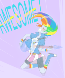 Size: 1200x1440 | Tagged: safe, artist:kkmrarar, rainbow dash, equestria girls, g4, my little pony equestria girls: rainbow rocks, female, grin, guitar, one eye closed, smiling, solo, wink