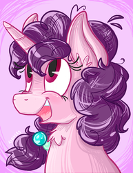 Size: 612x792 | Tagged: safe, artist:bloknbeanbagg, sugar belle, pony, unicorn, g4, bust, female, happy, mare, portrait, smiling, solo