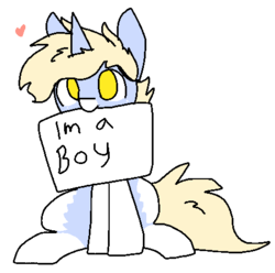 Size: 464x461 | Tagged: safe, artist:nootaz, oc, oc only, oc:nootaz, pony, unicorn, cute, gender, heart, male, mouth hold, rule 63, sign, simple background, sitting, smiling, solo, stallion, transparent background