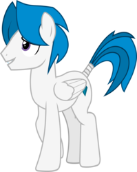 Size: 2962x3719 | Tagged: safe, artist:frownfactory, oc, oc only, oc:stratagem, pegasus, pony, .svg available, high res, male, simple background, smiling, solo, stallion, svg, tail wrap, transparent background, vector, wings