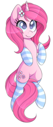 Size: 1024x2427 | Tagged: safe, artist:scarlet-spectrum, oc, oc only, oc:rosa flame, pony, unicorn, clothes, female, flower, flower in hair, mare, simple background, socks, solo, striped socks, transparent background