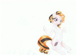 Size: 2338x1700 | Tagged: artist needed, safe, oc, oc only, oc:sugar fox, pony, unicorn, cutie mark, female, purple eyes, solo, traditional art