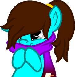 Size: 355x364 | Tagged: safe, artist:lilygarent, oc, oc only, oc:sketch, earth pony, pony, chibi, clothes, female, mare, scarf, simple background, solo, starry eyes, transparent background, wingding eyes