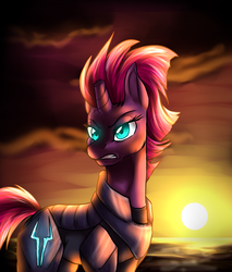 Size: 1678x1966 | Tagged: dead source, safe, artist:not-ordinary-pony, tempest shadow, pony, unicorn, g4, my little pony: the movie, armor, broken horn, female, horn, mare, solo
