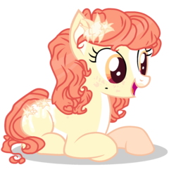 Size: 1588x1573 | Tagged: safe, artist:airymarshmallow, oc, oc only, earth pony, pony, female, flower, flower in hair, mare, prone, simple background, solo, transparent background