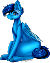 Size: 693x885 | Tagged: safe, artist:ohflaming-rainbow, oc, oc only, oc:june, pegasus, pony, female, mare, simple background, sitting, solo, transparent background