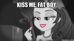 Size: 600x337 | Tagged: safe, edit, edited screencap, screencap, rarity, equestria girls, g4, my little pony equestria girls: better together, rarity investigates: the case of the bedazzled boot, rarity investigates: the case of the bedazzled boot: trixie, caption, image macro, it, lipstick, memeful.com, noir, pennywise, stephen king, text