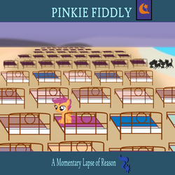 Size: 1200x1200 | Tagged: safe, artist:grapefruitface1, angel bunny, scootaloo, winona, dog, pegasus, pony, rabbit, g4, a momentary lapse of reason, album cover, beach, bed, complex background, female, filly, hipgnosis, parody, pet, pink floyd, ponified, ponified album cover, show accurate