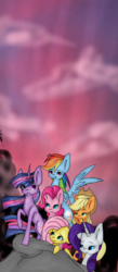 Size: 2100x4800 | Tagged: safe, artist:nn-op6666, applejack, fluttershy, pinkie pie, rainbow dash, rarity, twilight sparkle, earth pony, pegasus, pony, unicorn, g4, female, hat, mane six, mare