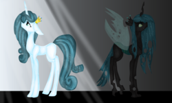 Size: 6890x4134 | Tagged: safe, artist:nn-op6666, queen chrysalis, changeling, changeling queen, pony, unicorn, g4, absurd resolution, crown, female, jewelry, mare, regalia, solo