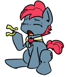 Size: 519x600 | Tagged: safe, artist:brownie-bytes, apple split, earth pony, pony, g4, apple family member, chibi, crying, cute, male, solo, stallion