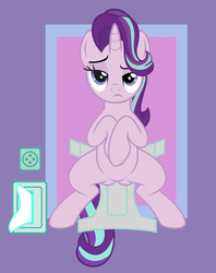 Size: 1270x1600 | Tagged: safe, artist:cheesepuffs, starlight glimmer, pony, unicorn, g4, baby powder, baby wipes, butt, diaper, diaper change, diaper fetish, featureless crotch, female, fetish, glimmer glutes, lidded eyes, looking at you, non-baby in diaper, plot, show accurate, solo, spread legs, spreading, starlight glimmer is not amused, unamused, underass, vector