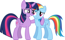 Size: 8000x4880 | Tagged: safe, artist:xpesifeindx, rainbow dash, twilight sparkle, alicorn, pony, g4, rainbow falls, .svg available, absurd resolution, duo, female, mare, side hug, simple background, transparent background, twilight sparkle (alicorn), vector