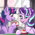 Size: 1600x1600 | Tagged: safe, artist:rawrienstein, starlight glimmer, twilight sparkle, alicorn, pony, g4, coffee, cup, twilight sparkle (alicorn)