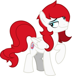 Size: 1818x1922 | Tagged: safe, artist:outlawedtofu, derpibooru exclusive, oc, oc only, oc:air raid, pegasus, pony, 2018 community collab, derpibooru community collaboration, fallout equestria, fallout equestria: outlaw, eyeshadow, femboy, lidded eyes, looking at you, makeup, male, raised hoof, simple background, stallion, transparent background, vector