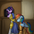 Size: 1500x1500 | Tagged: safe, artist:starsketchmeh, rainbow dash, twilight sparkle, g4, clothes, courtroom, prison outfit, prisoner, prisoner rd, royal guard, sad, trial