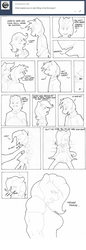 Size: 541x1574 | Tagged: safe, artist:zacharyisaacs, fluttershy, pegasus, unicorn, anthro, g4, ask, bully, bullying, clothes, crying, female, filly, filly fluttershy, flashback, male, mare, monochrome, muscles, muscleshy, simple background, tumblr, tumblr comic, white background, younger