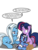 Size: 457x596 | Tagged: safe, artist:dekomaru, trixie, twilight sparkle, oc, oc:nebula, tumblr:ask twixie, g4, ask, female, lesbian, magical lesbian spawn, offspring, parent:trixie, parent:twilight sparkle, parents:twixie, ship:twixie, shipping, tumblr