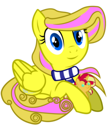 Size: 1024x1200 | Tagged: safe, artist:thunderdasher07, derpibooru exclusive, sunset shimmer, oc, oc only, oc:mist dasher, pegasus, pony, 2018 community collab, derpibooru community collaboration, g4, .svg available, clothes, female, pegasus oc, plushie, scarf, simple background, sitting, solo, svg, transparent background, vector