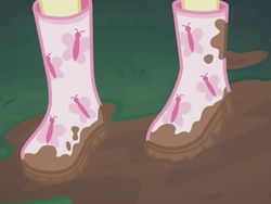 Size: 2048x1536 | Tagged: safe, screencap, fluttershy, butterfly, equestria girls, g4, my little pony equestria girls: better together, stressed in show, stressed in show: fluttershy, boots, legs, mud, muddy, pictures of legs, shoes