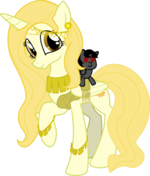 Size: 2600x3036 | Tagged: safe, artist:eagle1division, oc, oc only, oc:sunny's heart, oc:swift bolt, alicorn, pony, alicorn oc, clothes, female, gold, high res, jewelry, looking at you, mare, plushie, sash, simple background, solo, toga, transparent background, vector