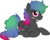 Size: 1200x953 | Tagged: safe, artist:binkyt11, derpibooru exclusive, oc, oc only, oc:paintheart, pegasus, pony, 2018 community collab, derpibooru community collaboration, .svg available, blushing, female, inkscape, looking at you, mare, multicolored hair, prone, shy, simple background, solo, svg, transparent background, vector
