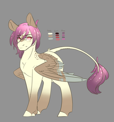 Size: 1822x1947 | Tagged: safe, artist:mint-and-love, oc, oc only, pegasus, pony, gray background, leonine tail, simple background, solo