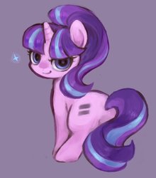 Size: 679x772 | Tagged: safe, artist:kei05, starlight glimmer, pony, unicorn, g4, equal cutie mark, female, looking at you, looking back, looking back at you, mare, simple background, solo