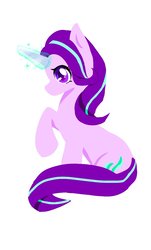 Size: 720x1196 | Tagged: safe, artist:papercat3953, starlight glimmer, pony, unicorn, g4, female, glowing horn, horn, sitting, solo